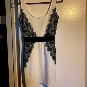 Lace black white dress